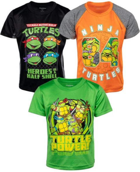 Футболки Teenage Mutant Ninja Turtles 3 Pack Athletic для мальчиков, цвет: Оранжевый чёрный зелёный