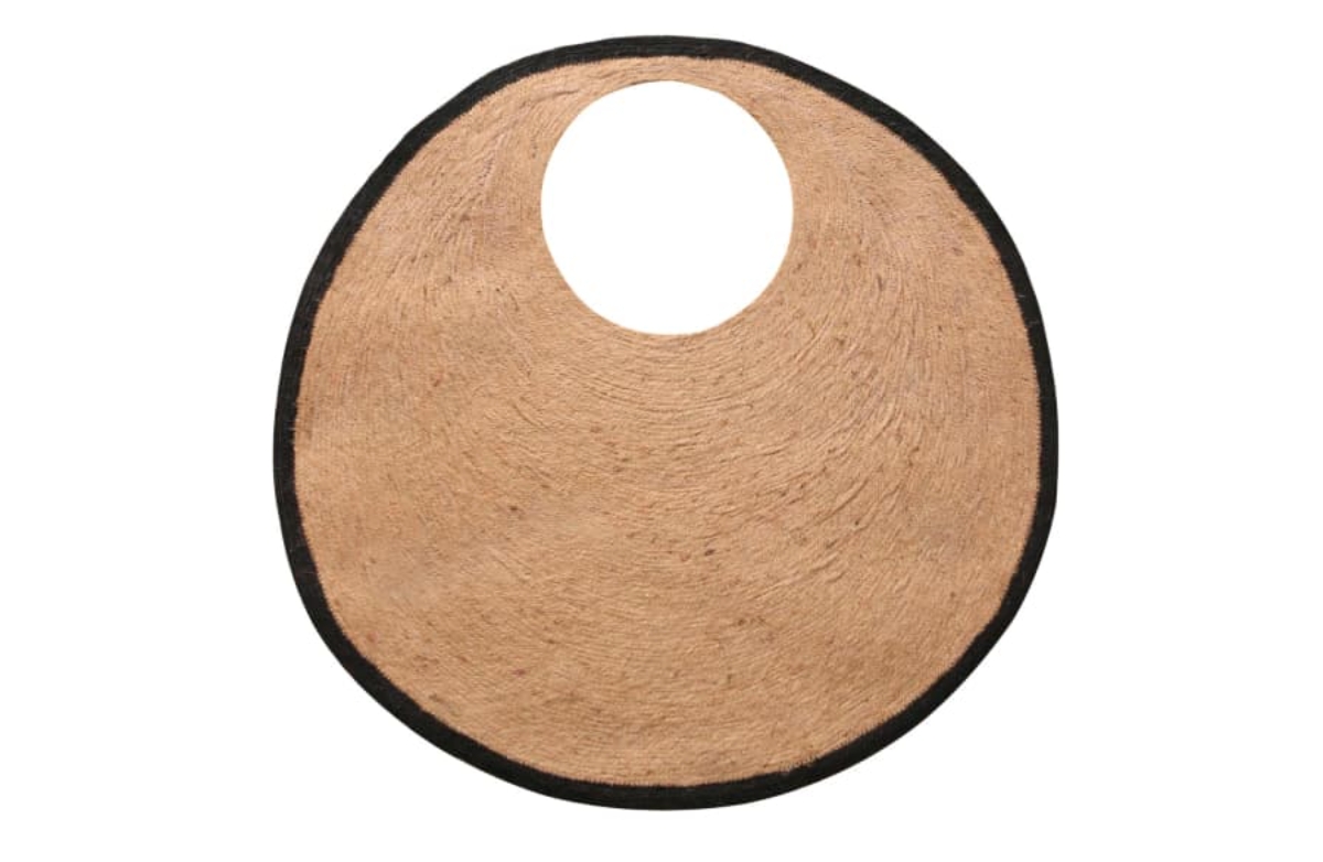 Halo Solo Jute Straw Bag In Black And Natural - Natural
