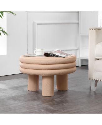 Rashida Contemporary Minimalist Curvy Low Indoor/Outdoor Accent Table