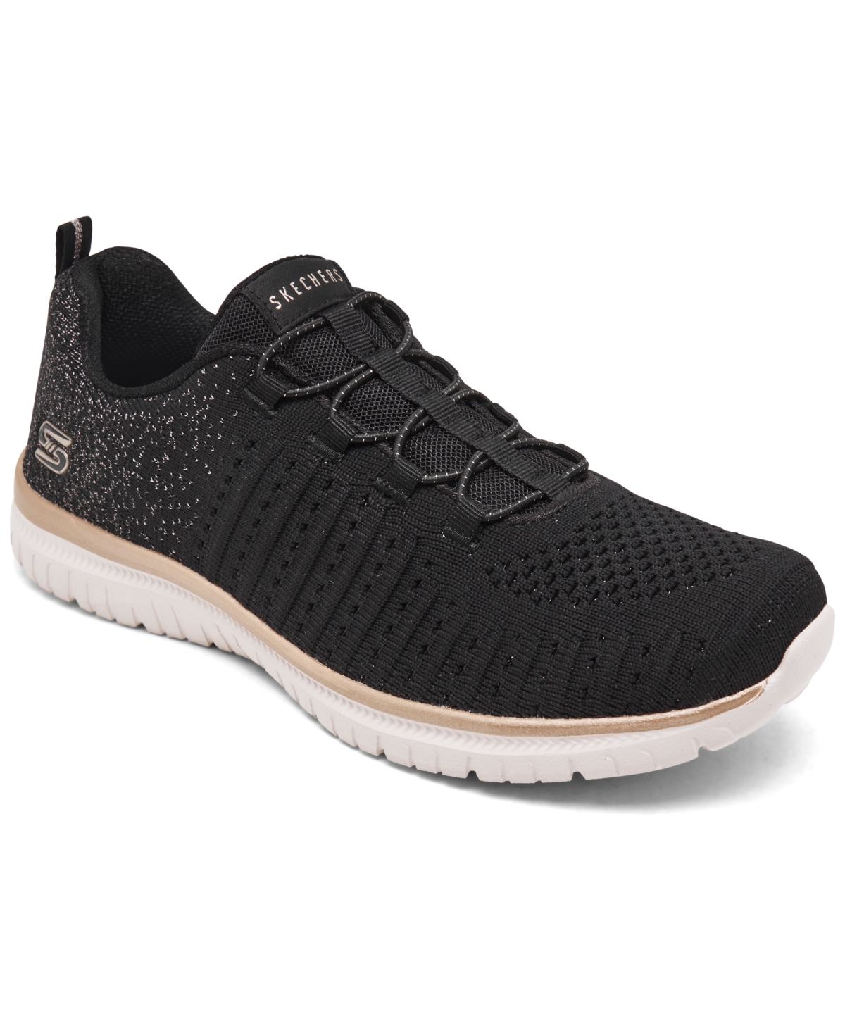Sport Women's Virtue - Lucent Metallic Athletic Sneakers from Finish Line - Black/Rose Gold