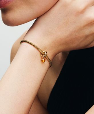 14K Gold-Plated Turquoise Blue Eternity Circle Dangle Charm