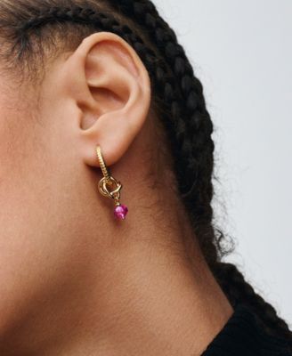 14K Gold-Plated Turquoise Blue Eternity Circle Dangle Charm