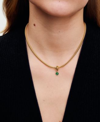 14K Gold-Plated Turquoise Blue Eternity Circle Dangle Charm