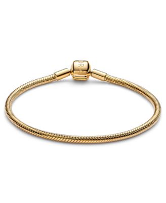 14K Gold-Plated Barrel Clasp Snake Chain Bracelet