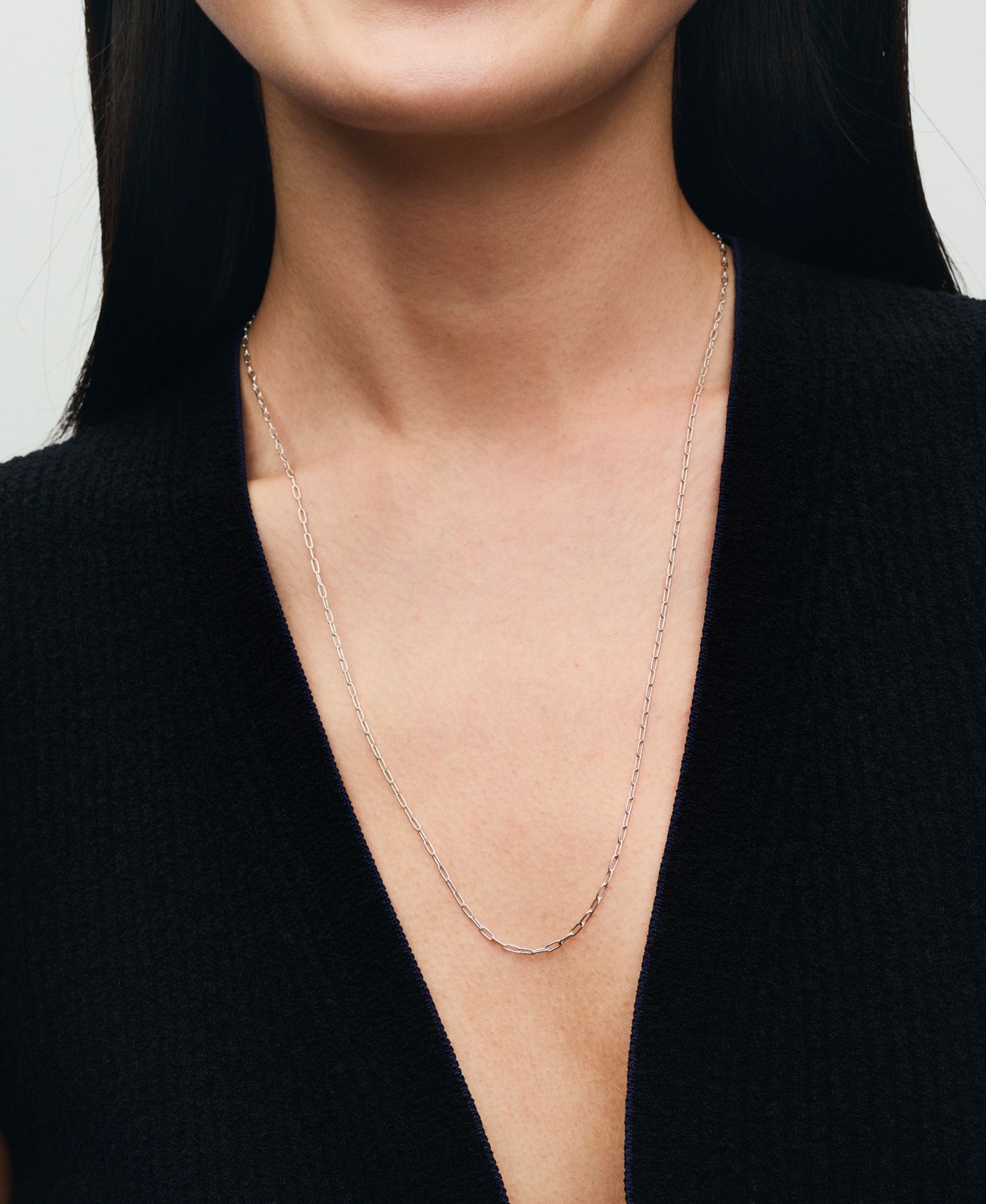 Sterling Silver Elongated Link Chain Necklace