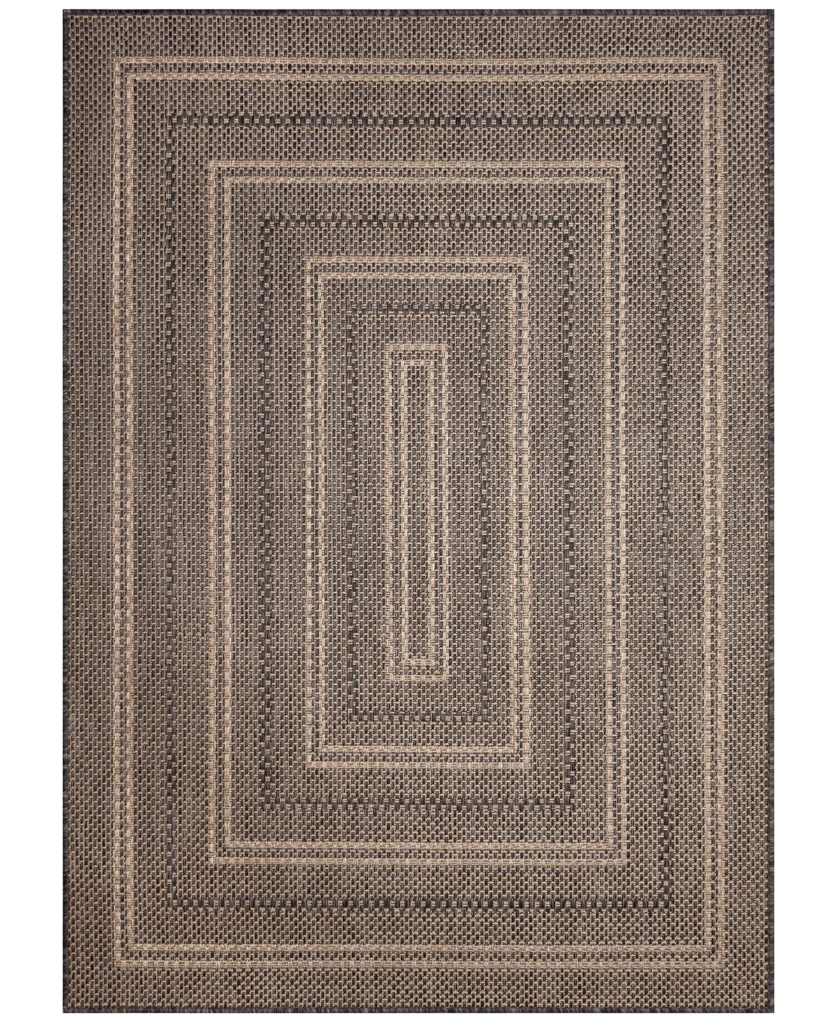 Liora Manne Monaco Multi Border 5'3"x7'3" Area Rug In Black