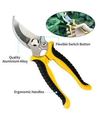 Garden Tools Set with Pruning Shears Hand Trowel Rake Transplanter Gardening Gloves 5 Piece