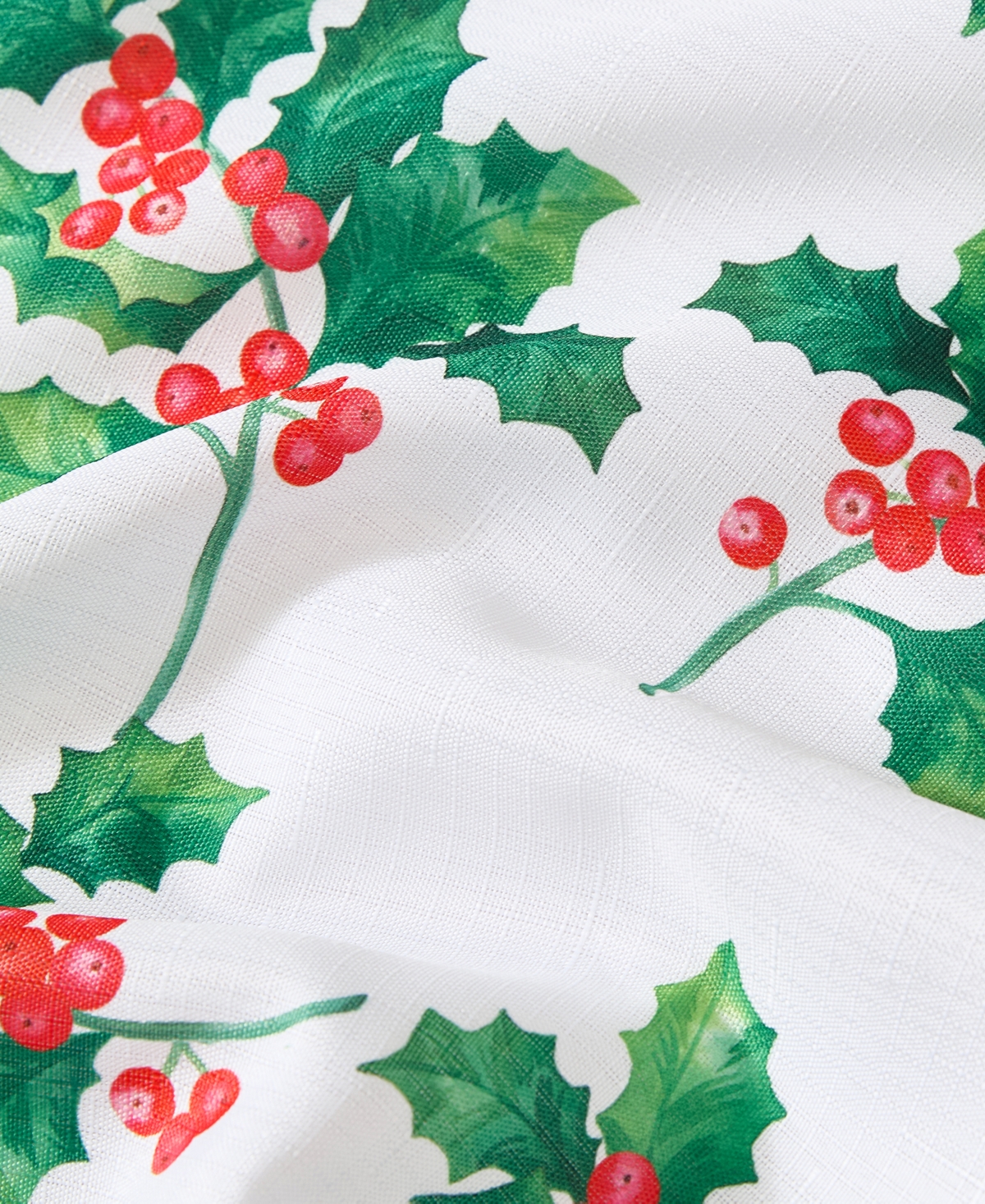 Elrene Classic Holly Scallop Border Rectangle Tablecloth, 84"x 60" In Multi