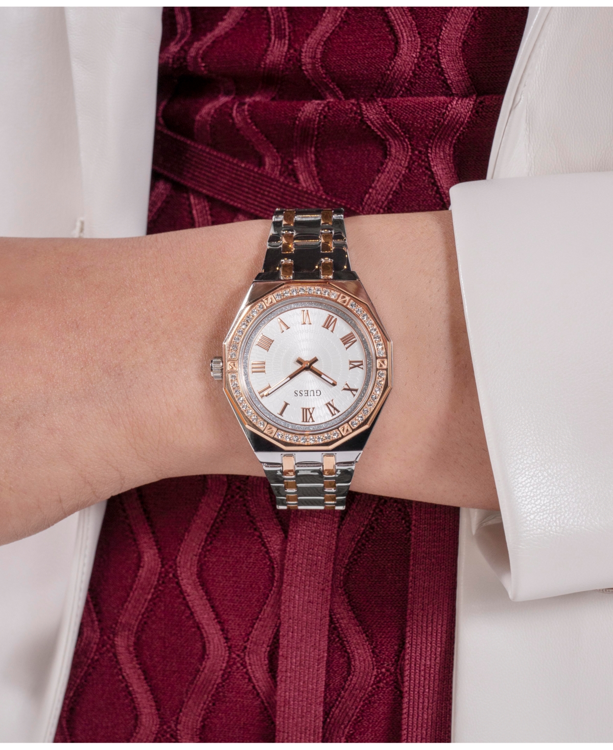 Guess Women's Analog Two-tone Stainless Steel Watch 36mm In Two Tone,multi