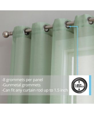 2 Piece Semi Sheer Voile Window Curtain Drapes Grommet Panels for Bedroom, Living Room & Kids Room