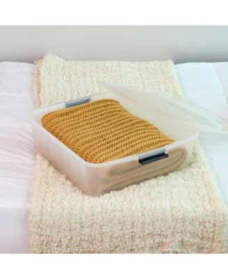 3 Pack 33qt Plastic Buckle Up Under Bed Storage Container with Lids and Durable Buckles Clear