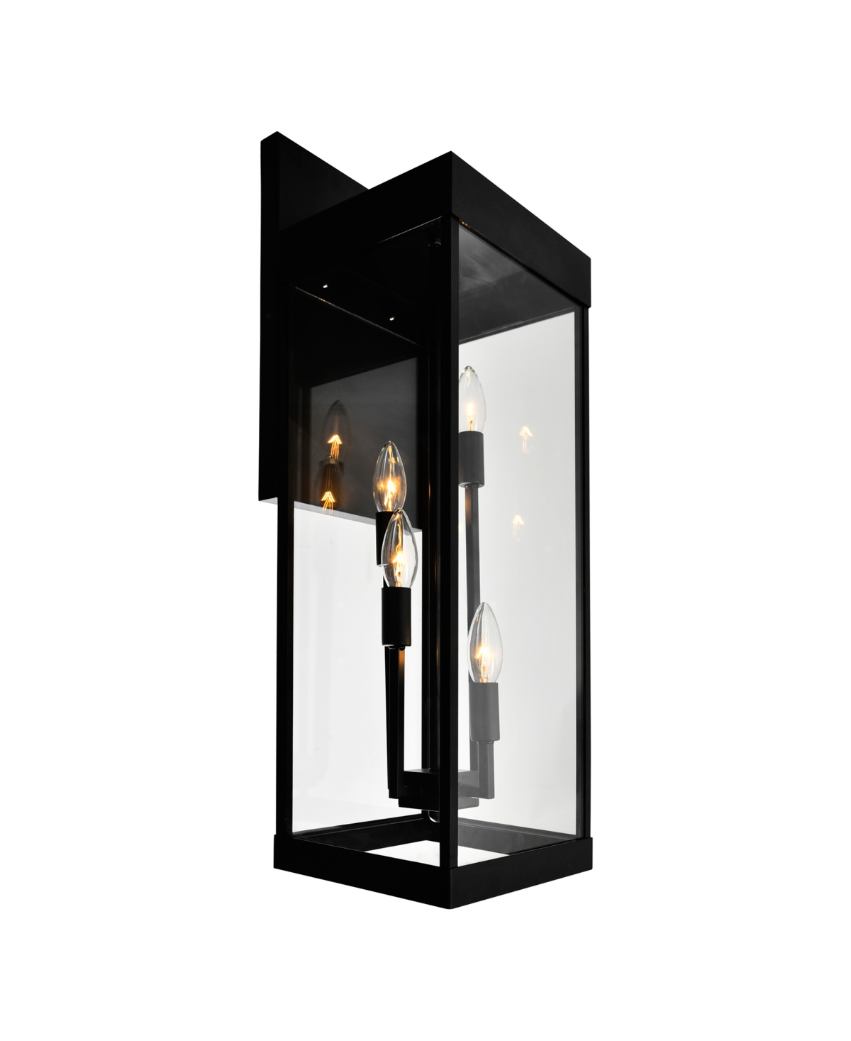 Cwi Lighting 26" Metal Windsor 4 Light Outdoor Wall Light In Black