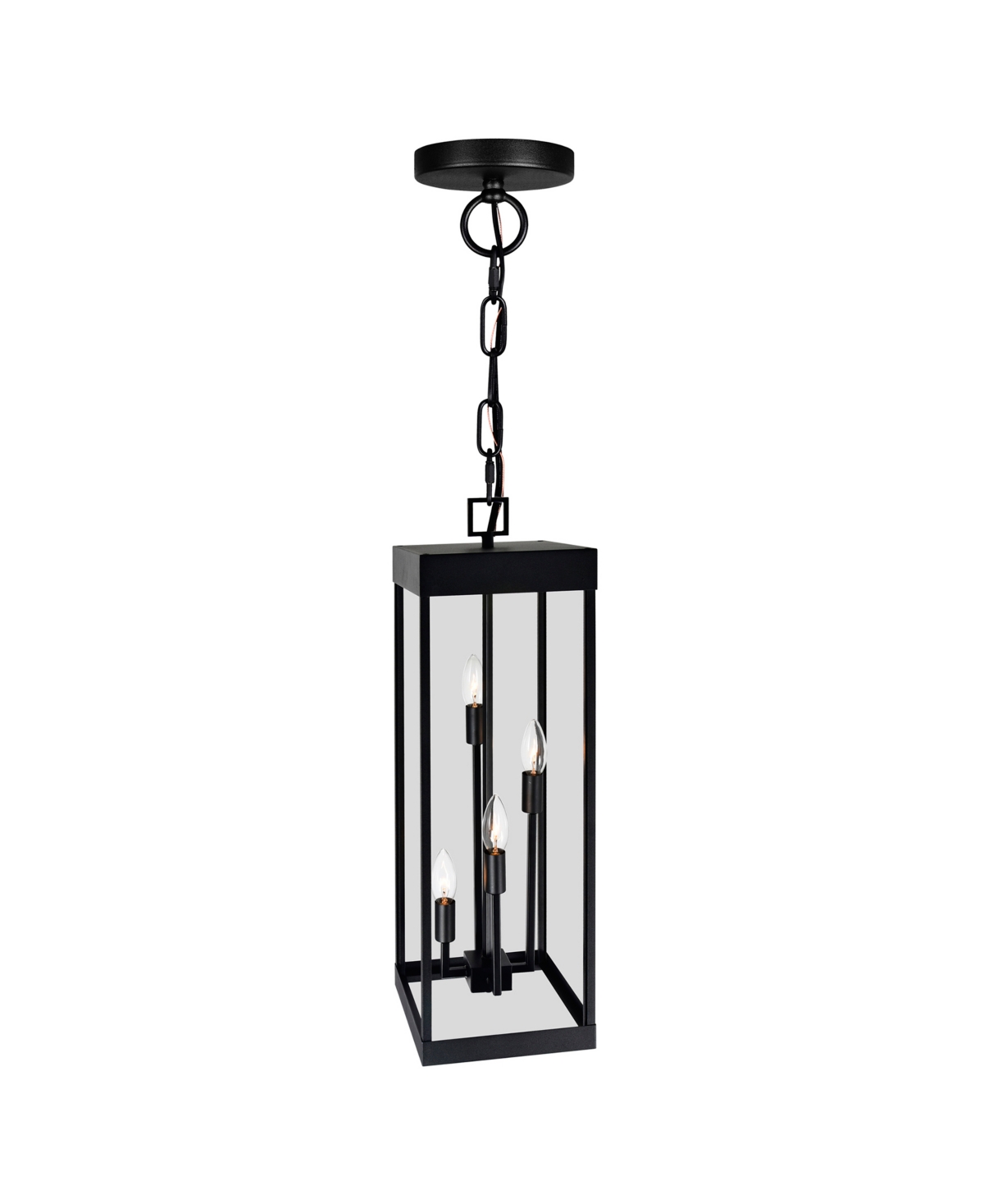 Shop Cwi Lighting 23.5" Metal Windsor 4 Light Outdoor Ceiling Light In Black