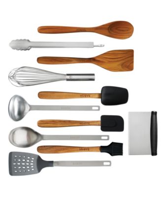 Babish 11 Piece Essential Wood, Silicone, and Stainless Steel Tool Set - Macy's