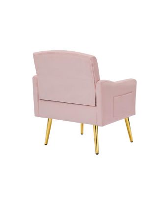 Velvet Armchair With Metal Legs