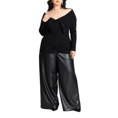 Women's Wide Leg Faux Leather Pant