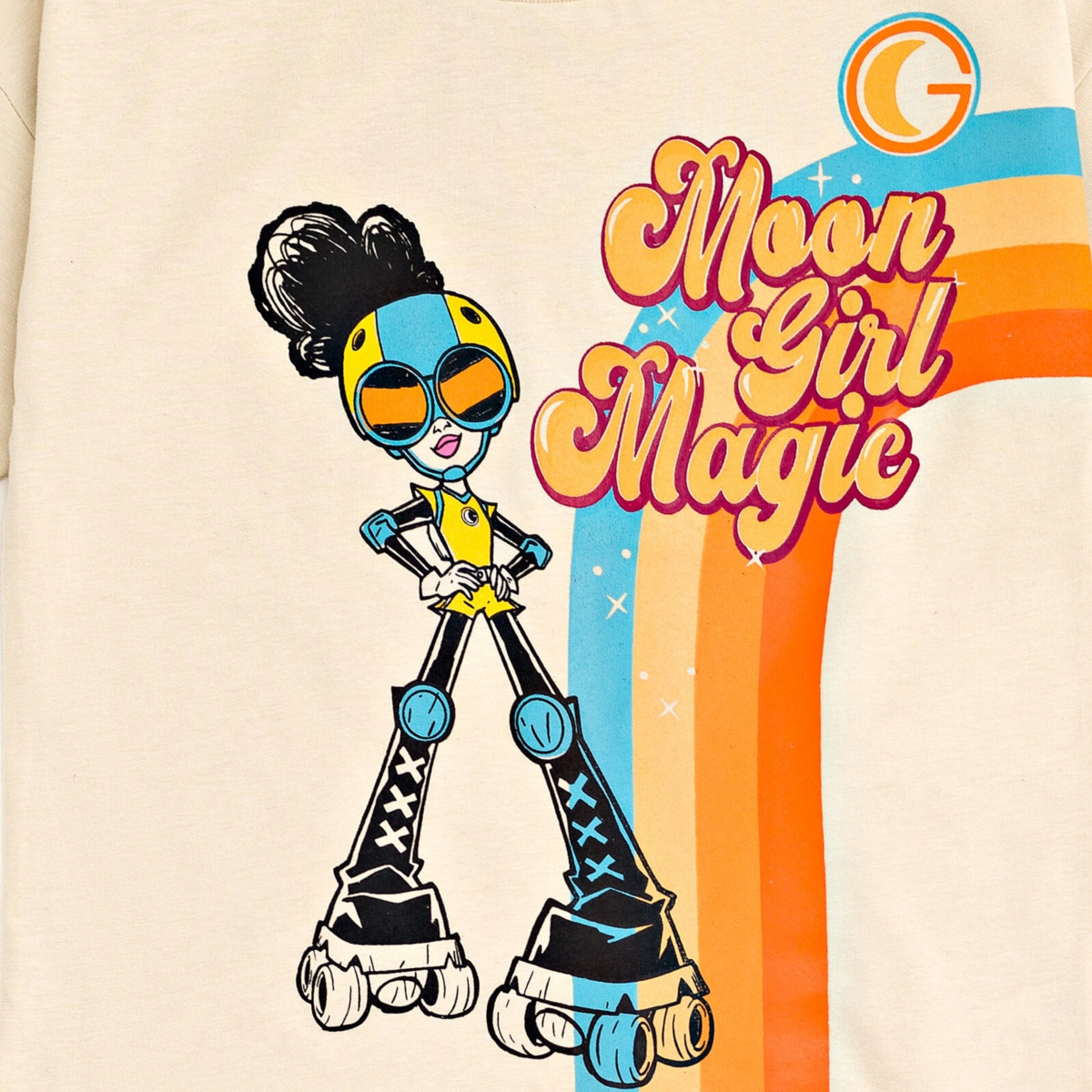 Marvel Girls Moon Devil Dinosaur Oversized Drop Shoulder T-Shirt and Bike Shorts Outfit Set to -/ orange