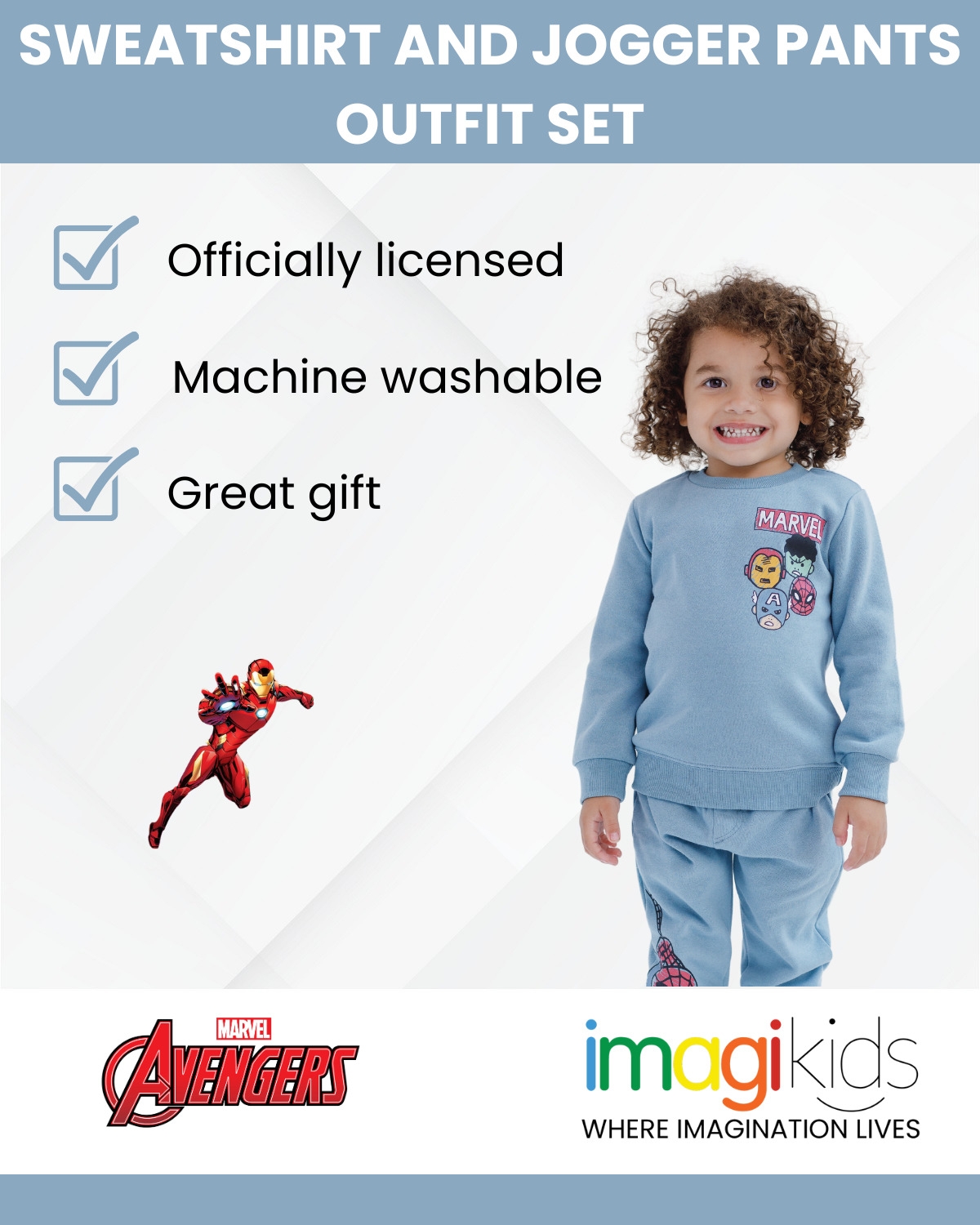 Avengers Toddler Boys Marvel Fleece Sweatshirt and Pants Outfit Set