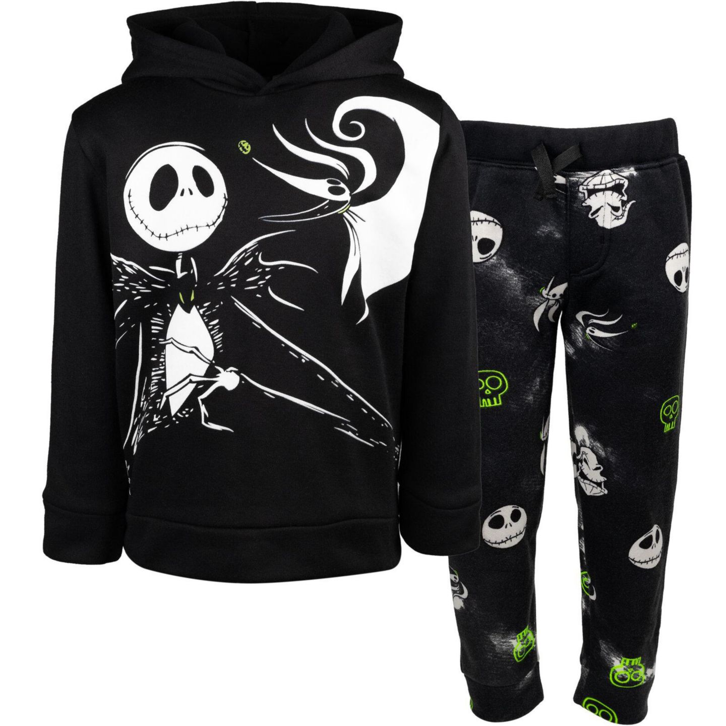 Комплект Nightmare Before Christmas Fleece 2-Piece Hoodie and Joggers Set для мальчиков, цвет: Чёрный — фото 1