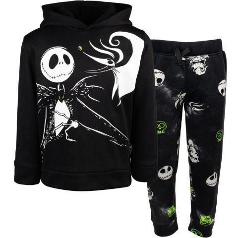 Комплект Nightmare Before Christmas Fleece 2-Piece Hoodie and Joggers Set для мальчиков, цвет: Чёрный