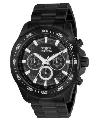 Men's Speedway Quartz Multifunction Black Dial Stainless Steel Bracelet Watch