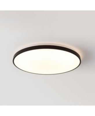 Astrid 21.25" 1-Light Modern Minimalist Iron Circle Integrated LED Flush Mount, Brushed Nickel