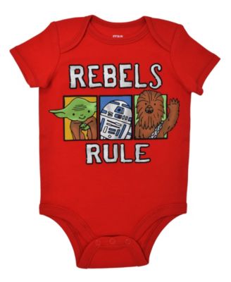 Baby Boys Chewbacca C-3PO R2-D2 Darth Vader Yoda 5 Pack Short Sleeve Bodysuits Newborn to