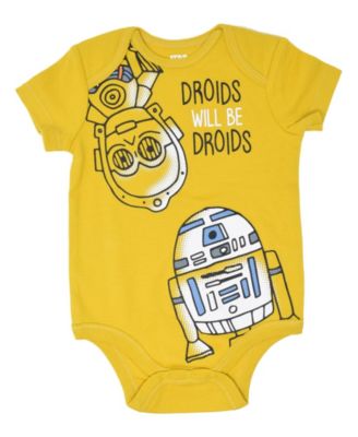 Baby Boys Chewbacca C-3PO R2-D2 Darth Vader Yoda 5 Pack Short Sleeve Bodysuits Newborn to