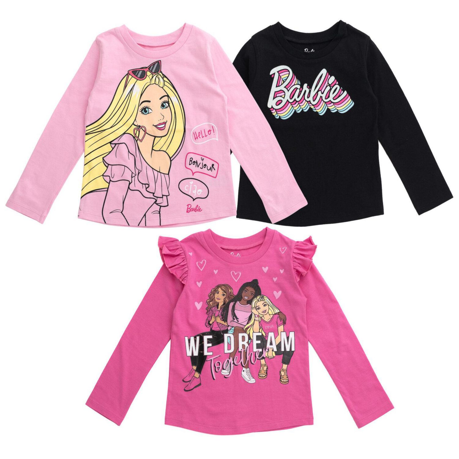 Toddler Girls 3-Pack Long Sleeve T-Shirts