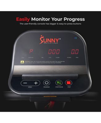 Endurance Cardio Running Walking Treadmill with Extended Safety Handrails, Low Wide Deck and SunnyFit App Bluetooth Connectivity