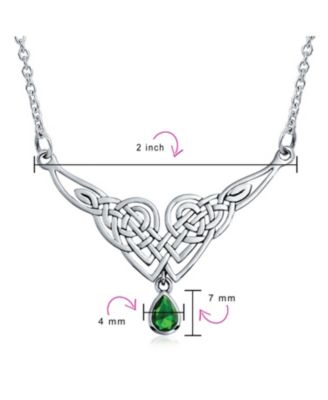 Good Luck Trinity Irish Love Knot Triquetra Infinity Statement Celtic Necklace V Collar Pendant Couples Sterling Silver