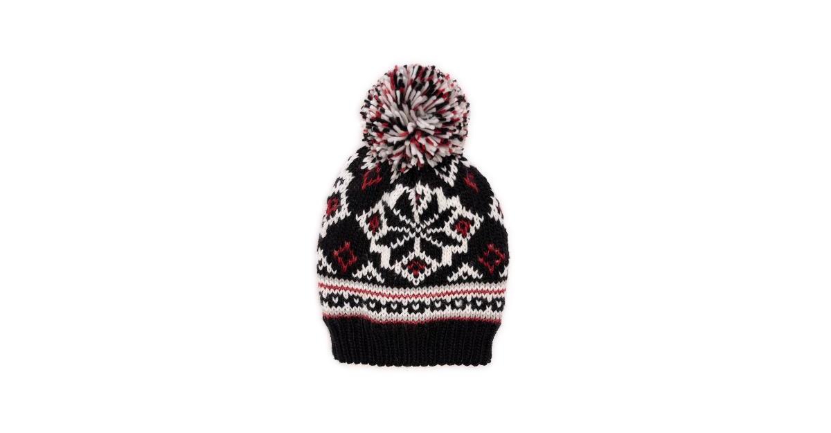 Women's Icelandic Patterned Beanie - Classic ebony