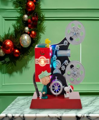Peanuts 8.6-Inch Battery-Operated Animated Projector Musical Tablepiece
