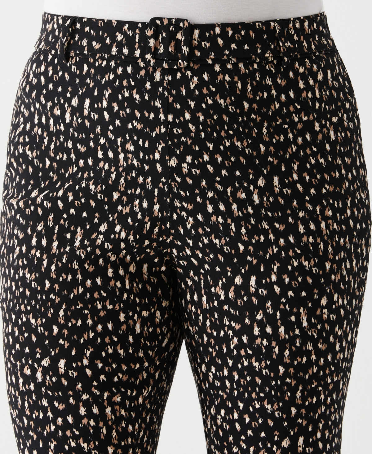ELLA RAFAELLA PLUS SIZE PRINTED CROP BOOTCUT PANT WITH BELT 