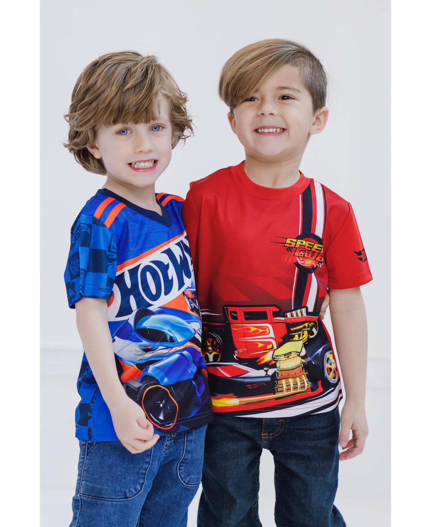 Футболки Hot Wheels 2 Pack Athletic T-Shirts для мальчиков-малышей, цвет: Красный / Синий — фото 4