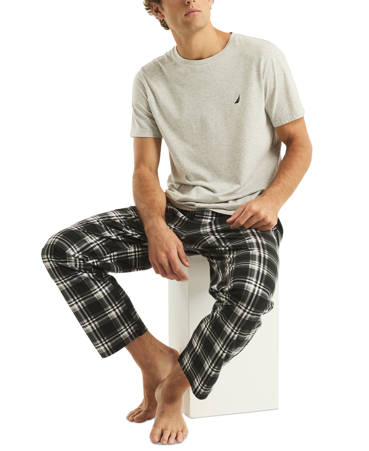 Nautica Men's Classic-Fit Plaid Fleece Pajama Pants