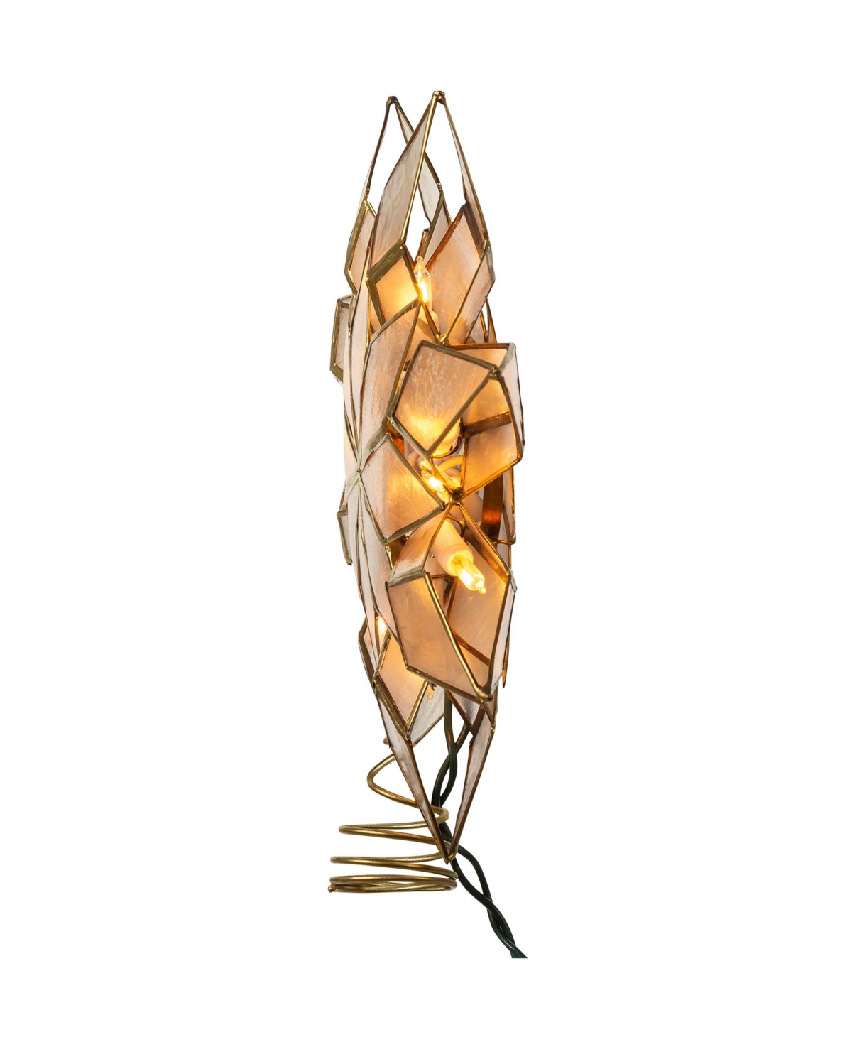 Kurt Adler 10-Light Led Capiz Clear Star Tree Topper