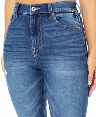 Juniors' High Rise Distressed Skinny Ankle Jeans