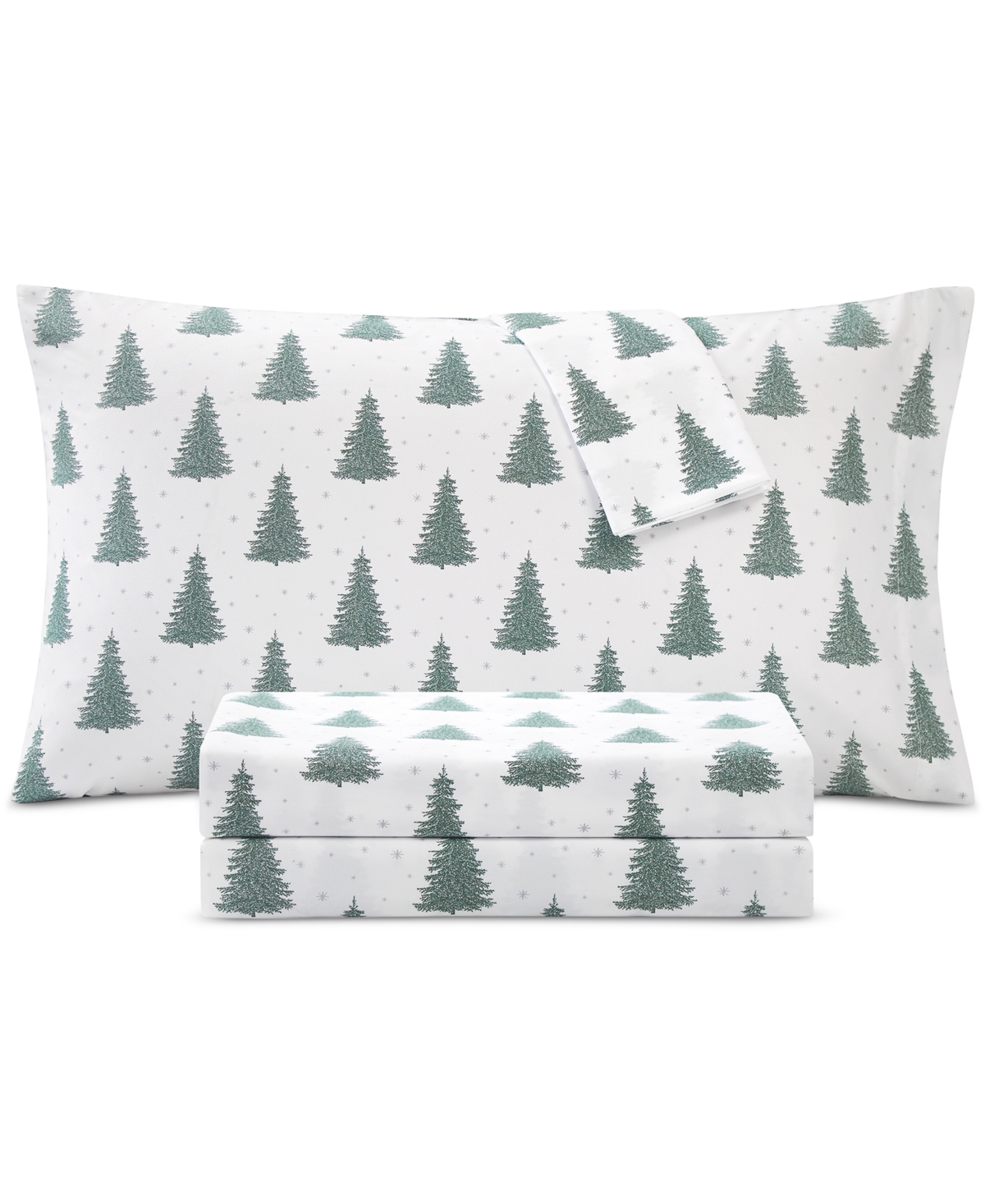 Sanders Closeout!  Printed Microfiber 4-pc. Sheet Set, King In Pine Tree