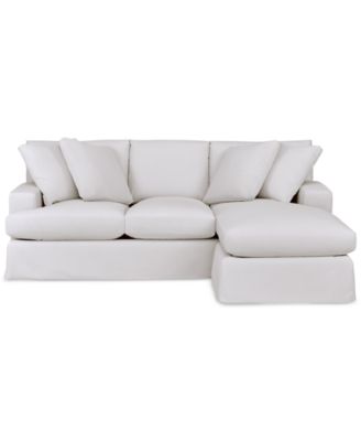 Brenalee 93" Performance Fabric Slipcover Reversible Chaise Sofa with Four Pillows