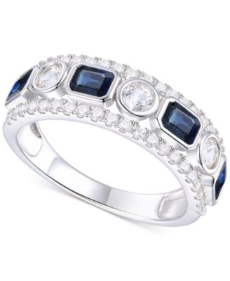 Emerald (3/4 ct. t.w.) & Diamond (3/4 ct. t.w.) Band in 14k Gold (Also in Ruby & Sapphire)