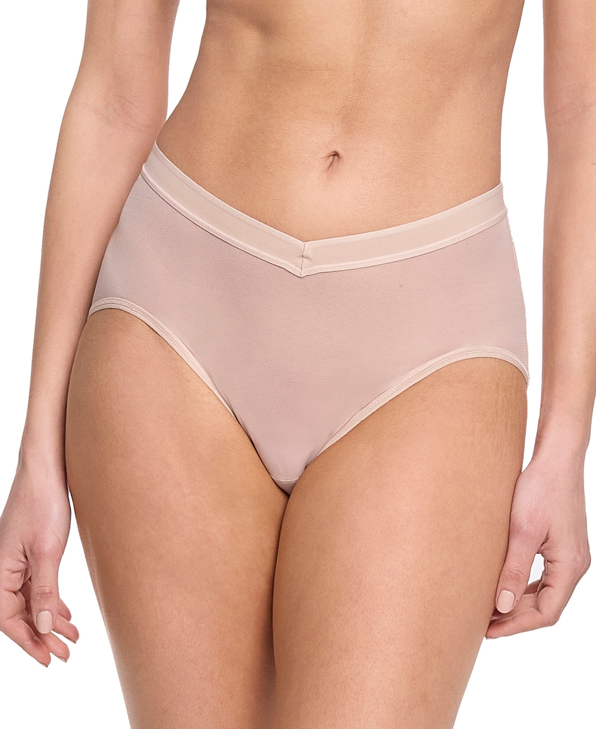 Hanky Panky Mesh High Cut French Brief In Chai