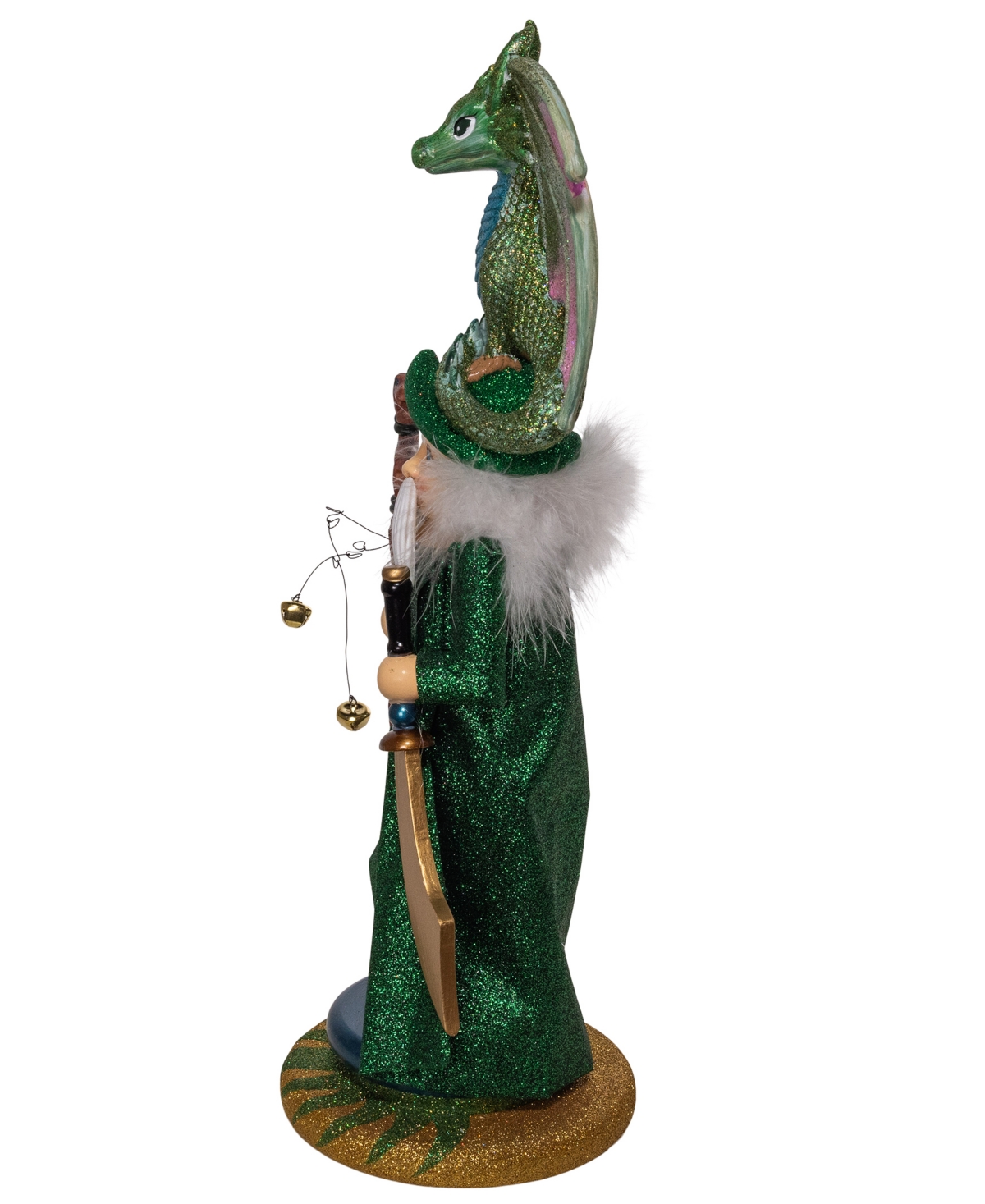 Kurt Adler 18-inch Hollywood Wizard With Dragon Nutcracker In Green