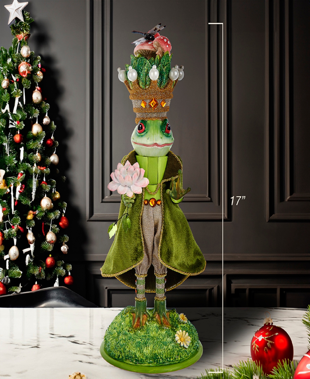 Kurt Adler 17-inch Hollywood Frog Prince Nutcracker In Green