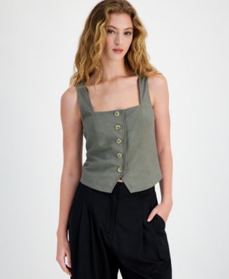 Bar III - Women's Sleeveless Square-Neck Vest