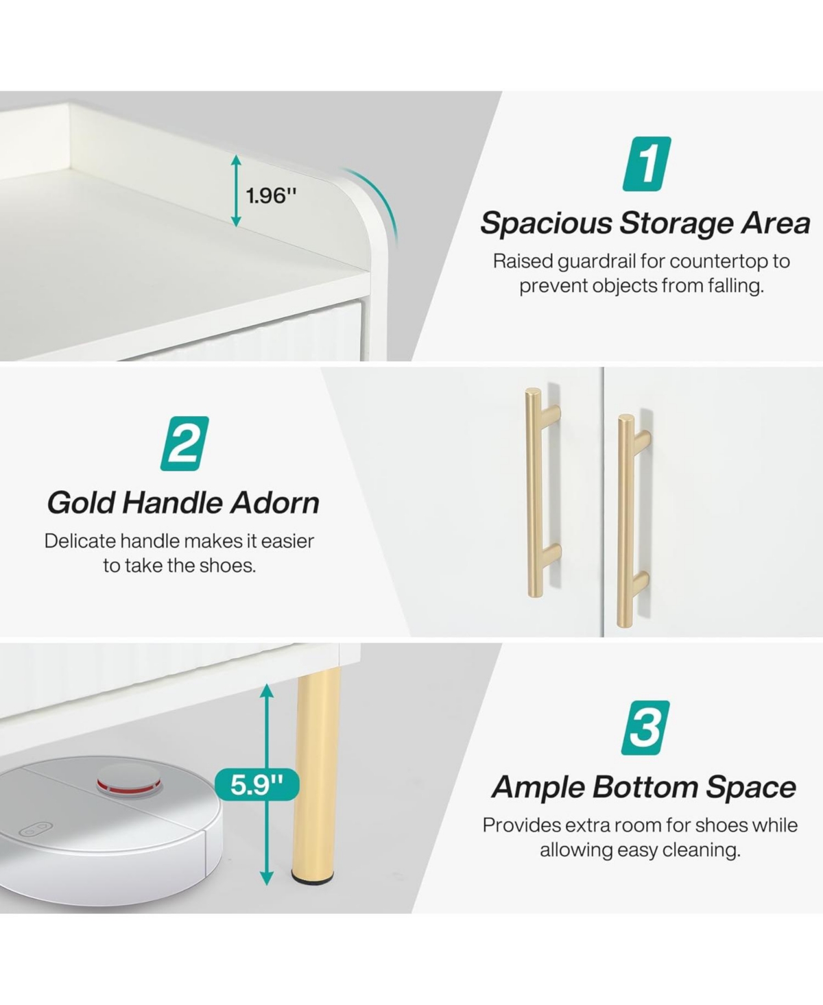 Tribesigns Shoe Cabinet with Doors, 6-Tier Entryway Shoe Storage Cabinet with Shelves, 30 Pairs Modern Shoes Rack Organizer for Hallway, Closet