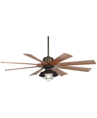60" Defender Industrial Indoor Outdoor Ceiling Fan with LED Light Remote Oil Rubbed Bronze Koa Damp Rated for Patio Exterior Home