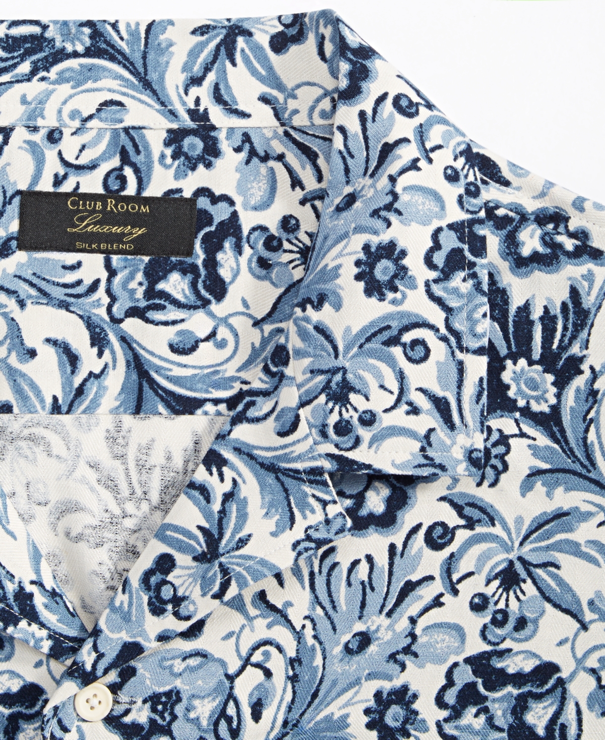 Club Room Men's Floral Silk-Blend Short-Sleeve Button-Down Shirt, Created for Macy's