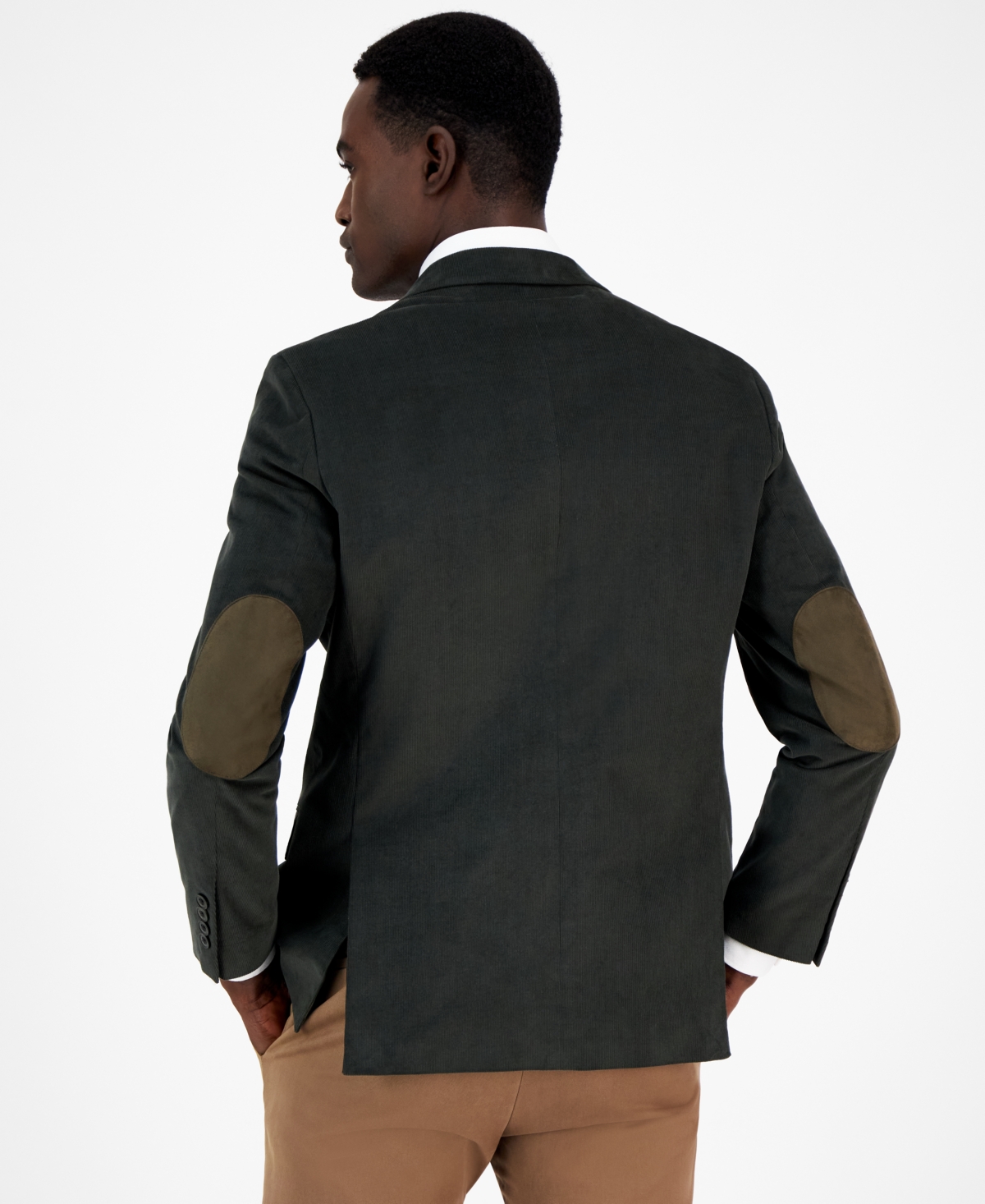 Nautica Men's Modern-Fit Solid Stretch Corduroy Elbow Patch Sport Coat
