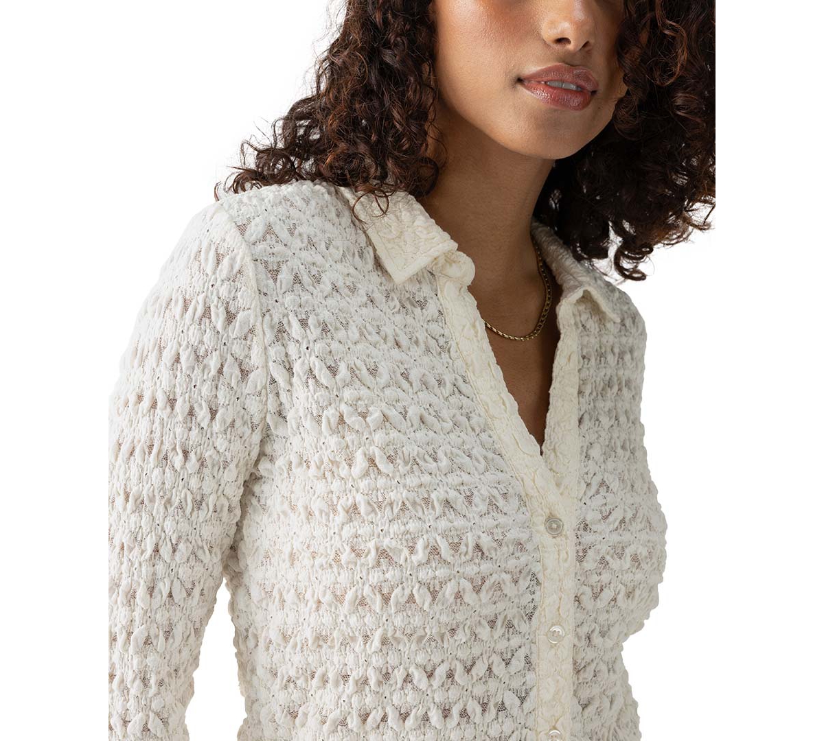 Sanctuary Women's Dreamgirl Lace Button-Up Shirt